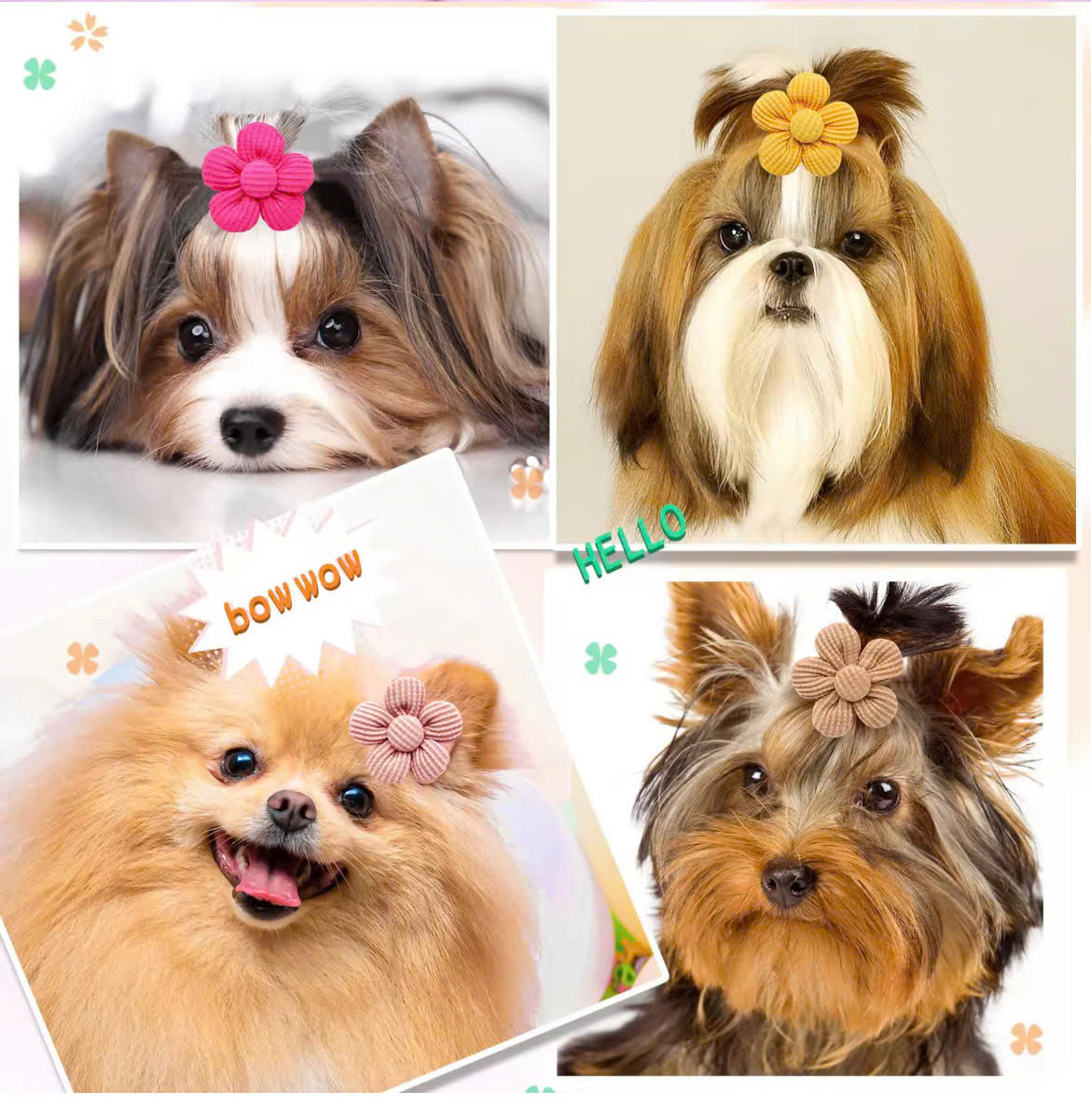 NƠ KẸP TÓC CÀI TÓC THỜI TRANG DỄ THƯƠNG CHO THÚ CƯNG CHÓ MÈO