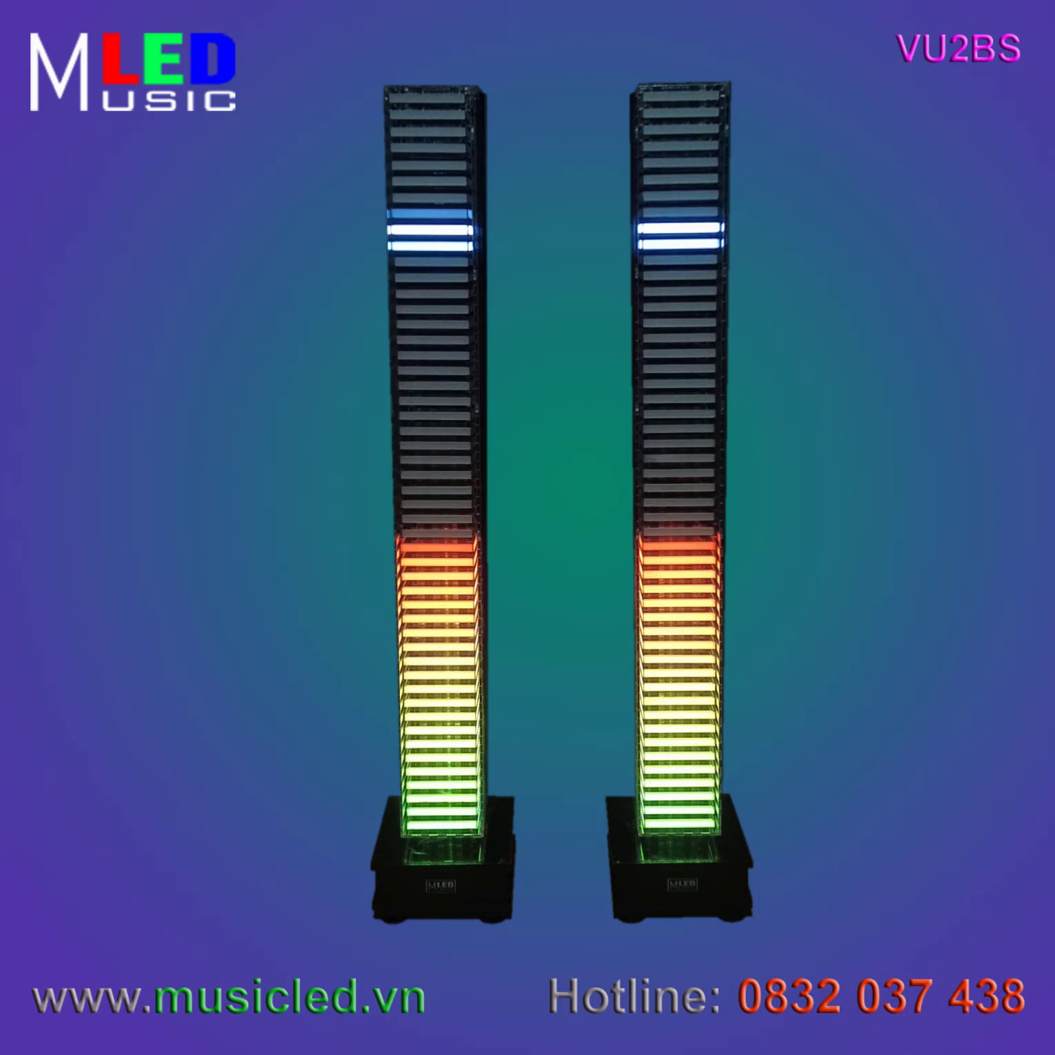 Đôi đèn Music LED nháy theo âm lượng nhạc cỡ lớn (VU2BS)