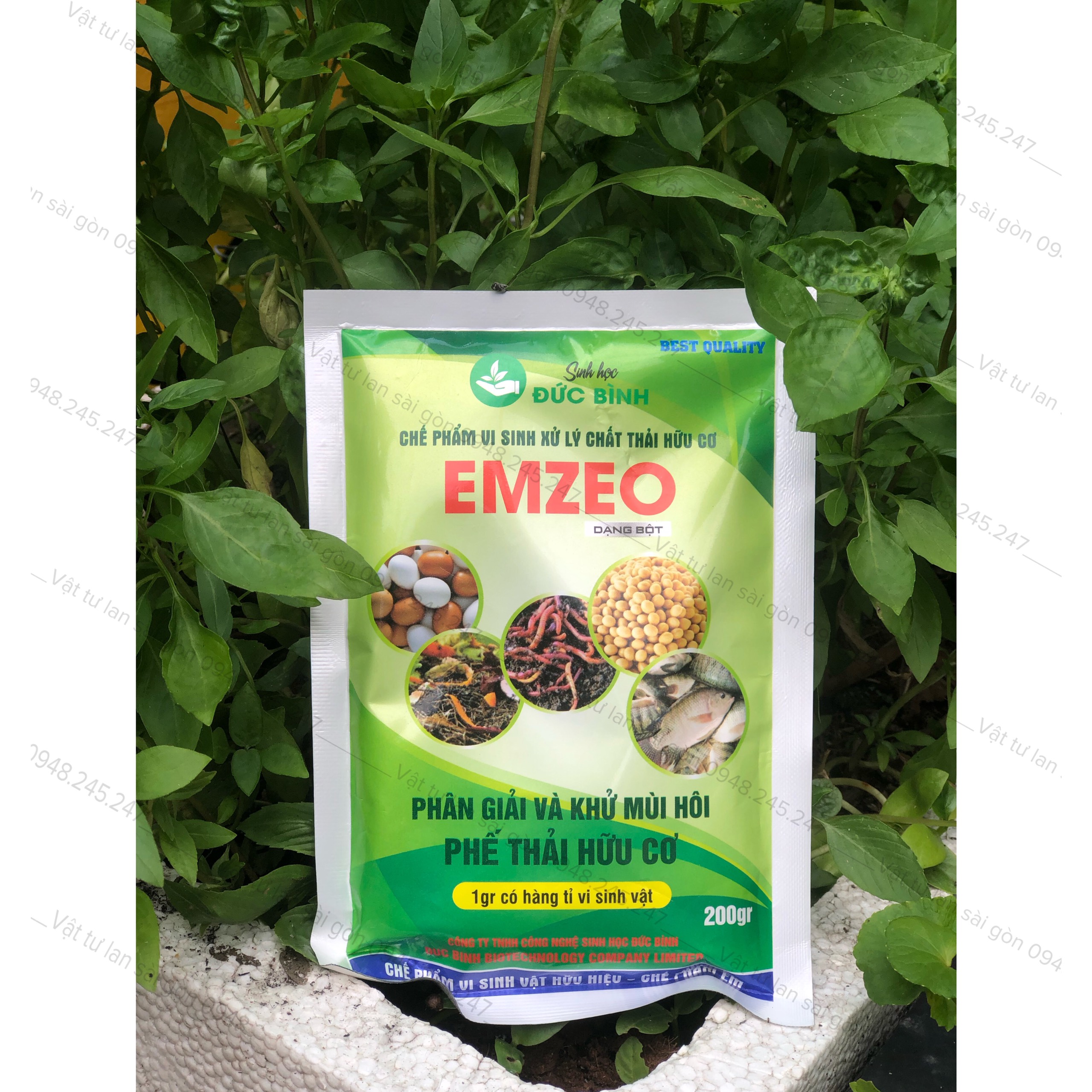 Chế Phẩm Vi Sinh EMZEO EM - Đức Bình - Khử Mùi Hôi Phân Bón Đạm Cá, Bánh Dầu, Ủ Đậu Tương Và Rác Thải Hữu Cơ 200 Gram