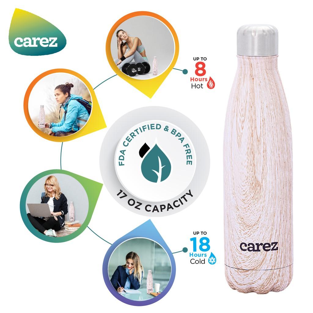 Bình giữ nhiệt Carez BLONDE WOOD VFC248SD-500 Nguồn cảm hứng từ thiên nhiên 500ML, Inox 304, Không chứa BPA, Hàng chính hãng