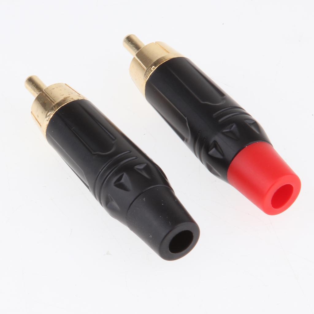 Gold Plated RCA Male+Female Plug Adapter Audio Cable Connector Speaker Plug