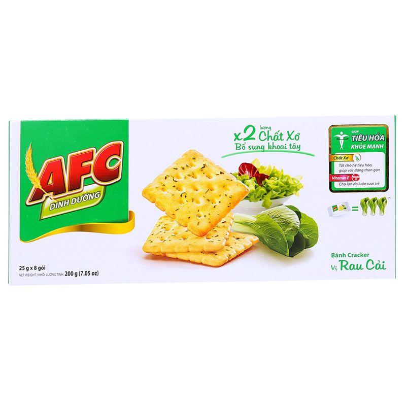 Bánh AFC Vị Rau Cải Hộp 200G 25G x 8 Gói-8934680025973