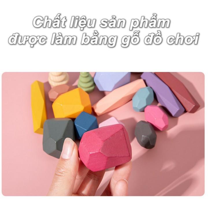 Đồ Chơi Thăng Bằng Gỗ cho bé Balance 16 Blocks Colorful - Home and Garden