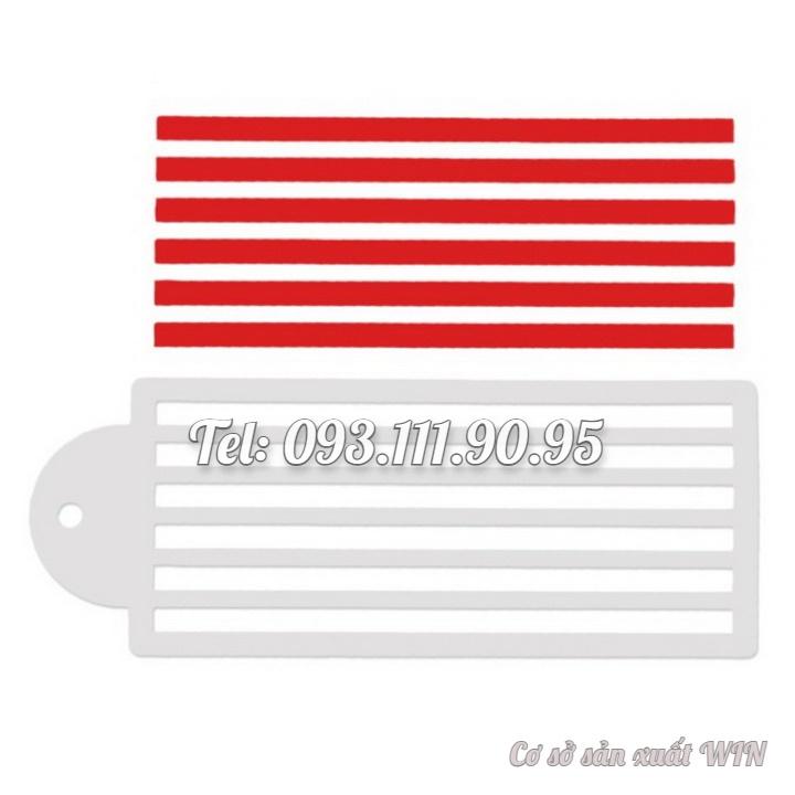 Khuôn rắc bột Stencil trang trí bánh, làm viền rau câu, Fondant hình sọc ngang kiểu Hàn Quốc – Mã số 1033