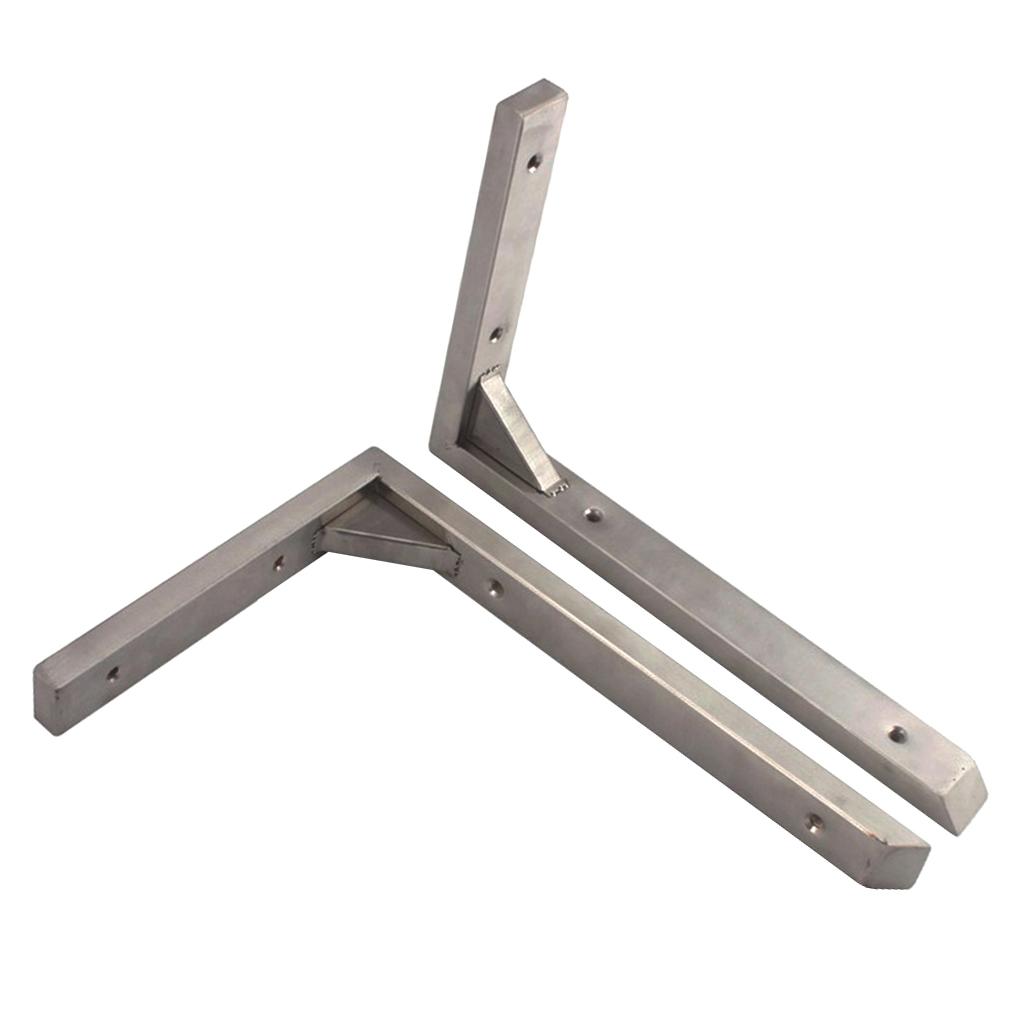2x2 Pcs Stainless Steel Triangular Corner Wall Shelf Bracket Holder 6 Inch