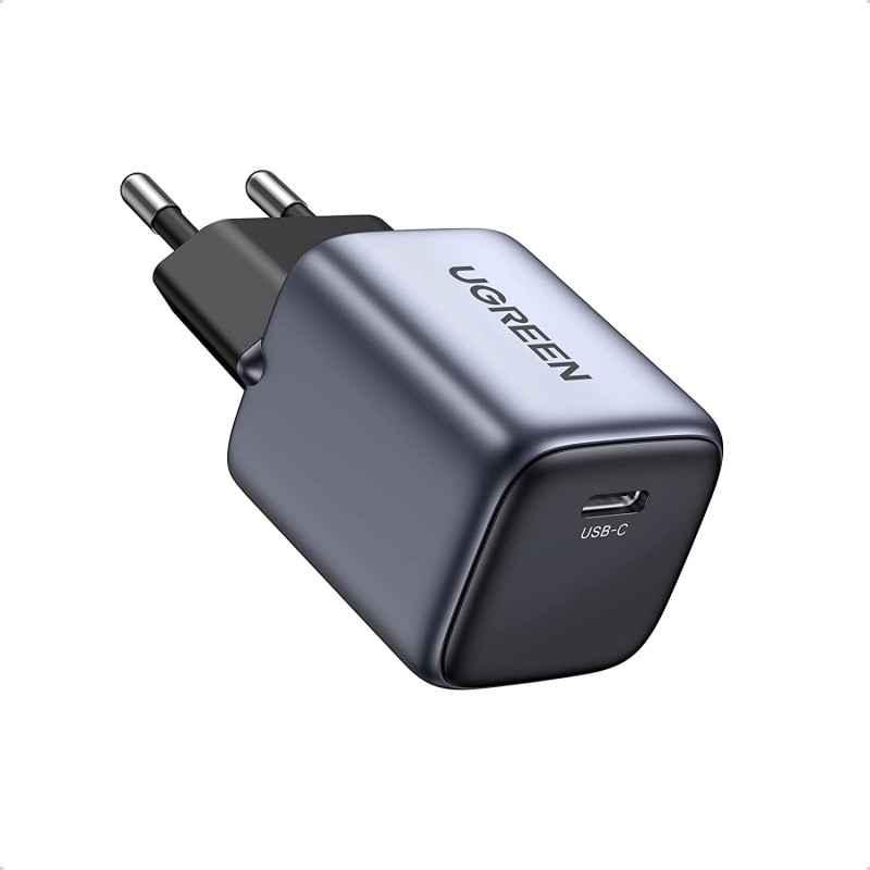 Sạc điện thoại 1cổng USB-C Nexode công nghệ GaN 30W màu xám Ugreen 90666 . - Hàng chính hãng