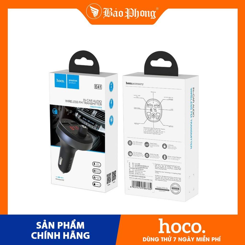 Tẩu sạc xe hơi ô tô Bluetooth HOCO E41 hàng chính hãng