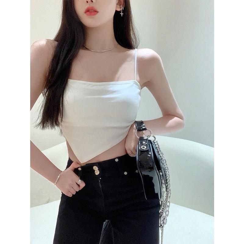 M17. Áo 2 dây nữ vạt yếm croptop siêu sang, áo bra nữ vạt yếm chéo sẵn đệm ngực (có sẵn - miễn ship)