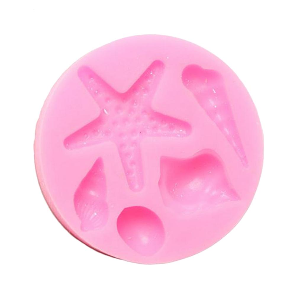 3D Chocolate Cake Mold Conch Starfish Mould Silicone Baking Tool Sugar Craft
