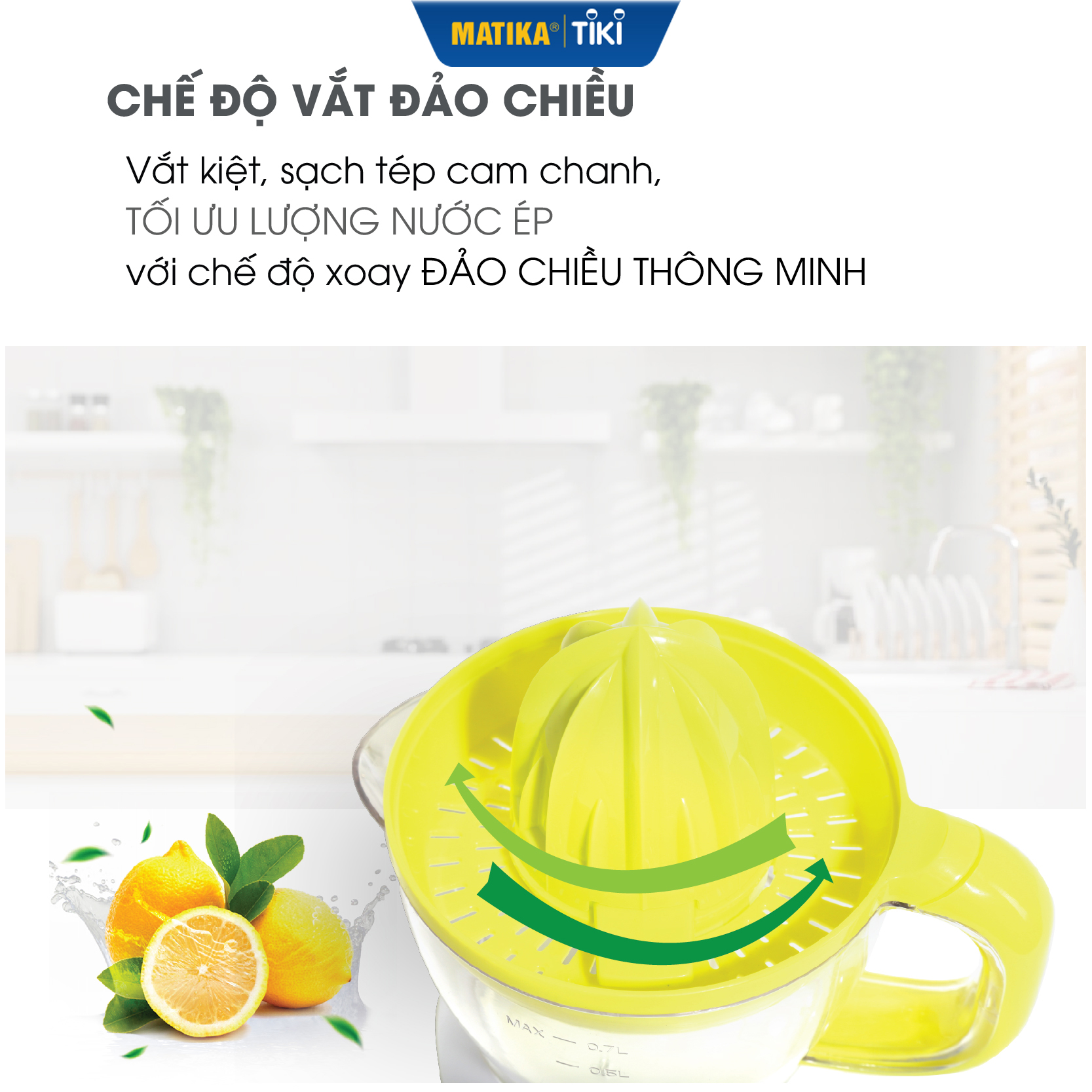 Máy Vắt Cam MATIKA Dung Tích 700ml MTK-3307 - Hàng chính hãng