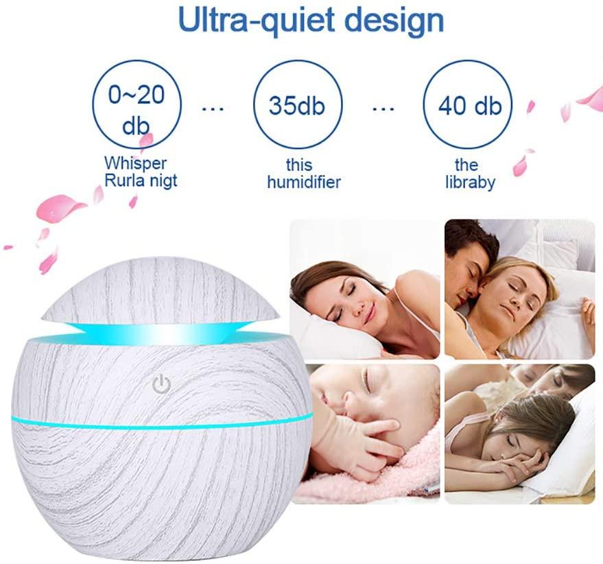 130Ml Mini Máy Tạo Độ Ẩm Không Khí USB Tinh Dầu Hương Thơm Khuếch Tán Lạnh Máy Phun Sương 7 Đèn LED Đổi Màu Đèn Ngủ nhà Phòng Ngủ