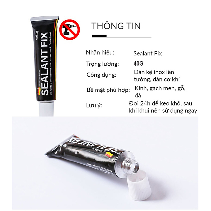 Keo dán đa năng Sealant Fix 40g SP0001 bám chắc trên mọi bề mặt