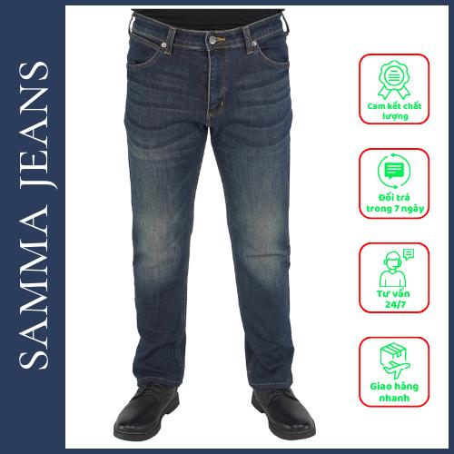 Quần bò slim fit nam Q3 có thêu,quần jean ống đứng siêu đẹp, vải cotton cao cấp co dãn 4 chiều - Thương hiệu Samma Jeans