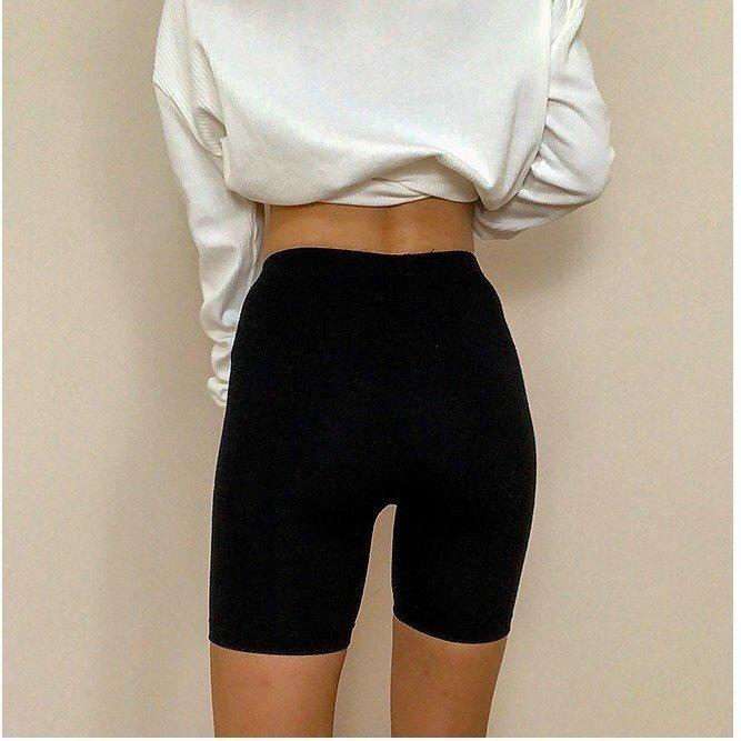 Quần thun chất cotton mềm mịn mỏng mát tập Gym dạo phố co giãn đàn hồi tốt,Quần Legging lửng nữ, Quần Biker ôm tập gym nâng mông COTTON co dãn siêu tốt