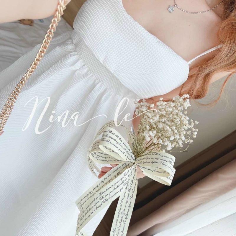 ĐẦM 2 DÂY BABYDOLL XOÈ CỘT NƠ SAU LƯNG 6 MÀU PASTEL