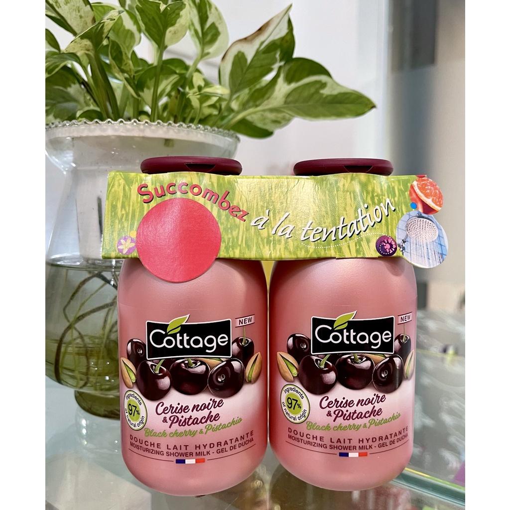 [Cặp 2 chai-Hương Cherry] -Sữa tắm Cottage của Pháp, phân phối chính hãng