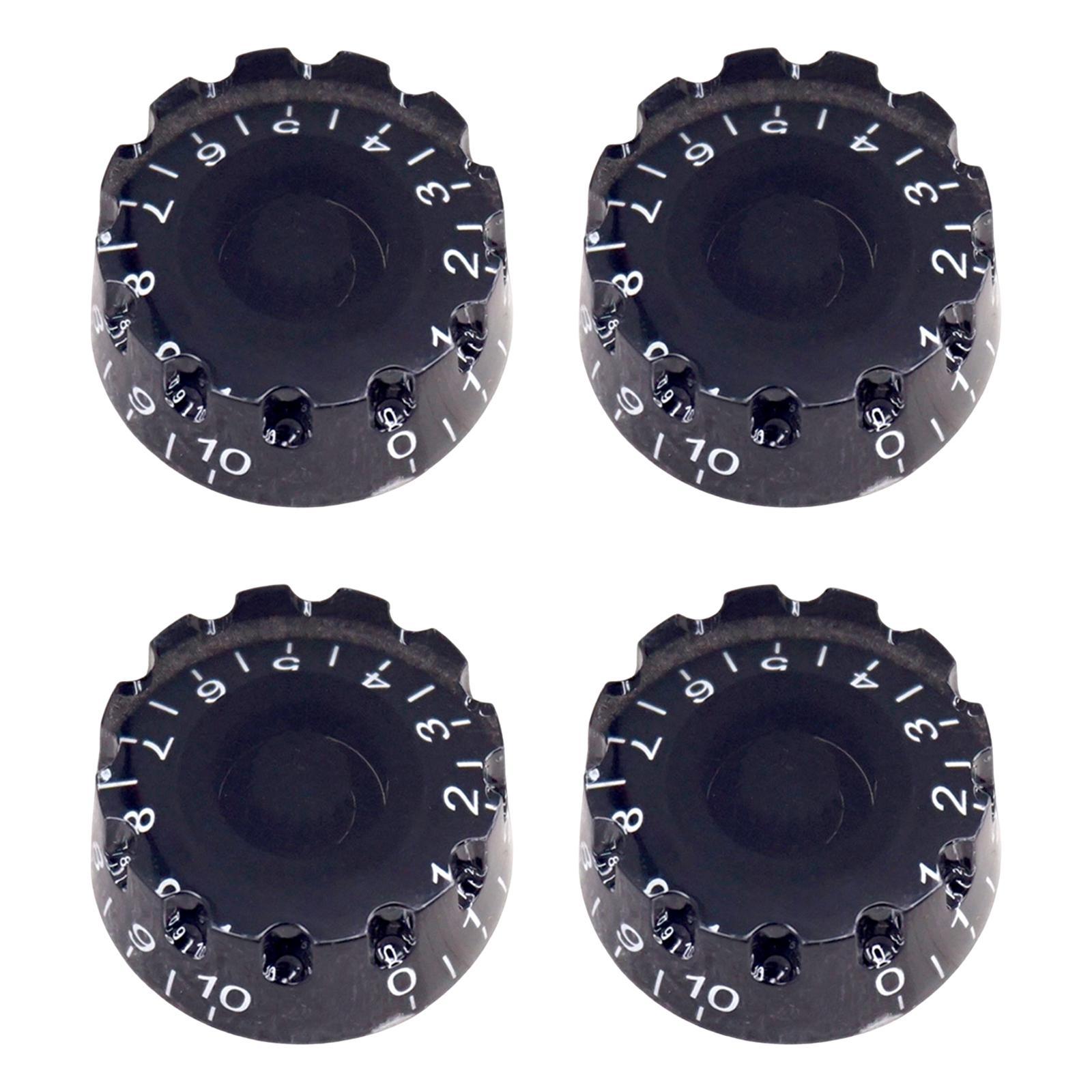 4x Guitar Knobs with Numbers Scale Bass Replacement for Electric Guitar