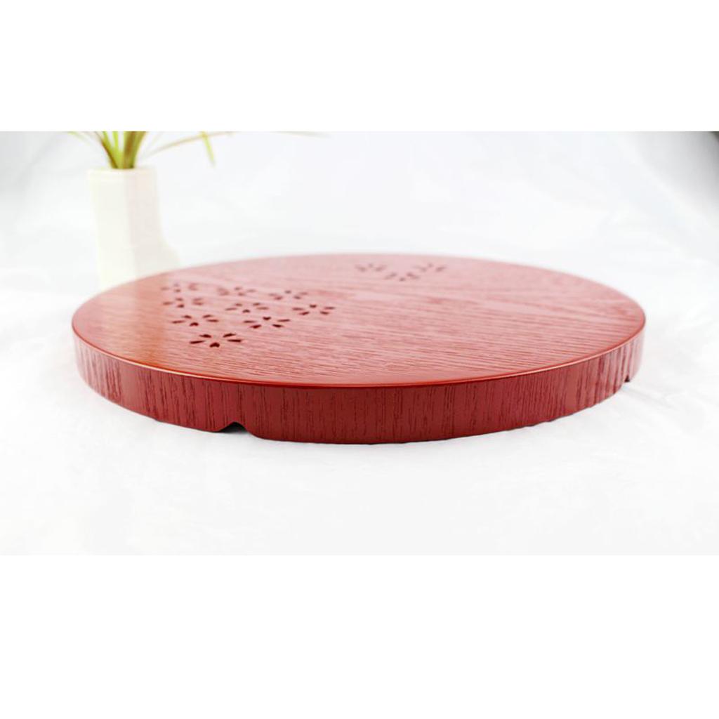 3 Colors Round Wooden Serving Tray Food Fruit Tea Coffee Platter Plate