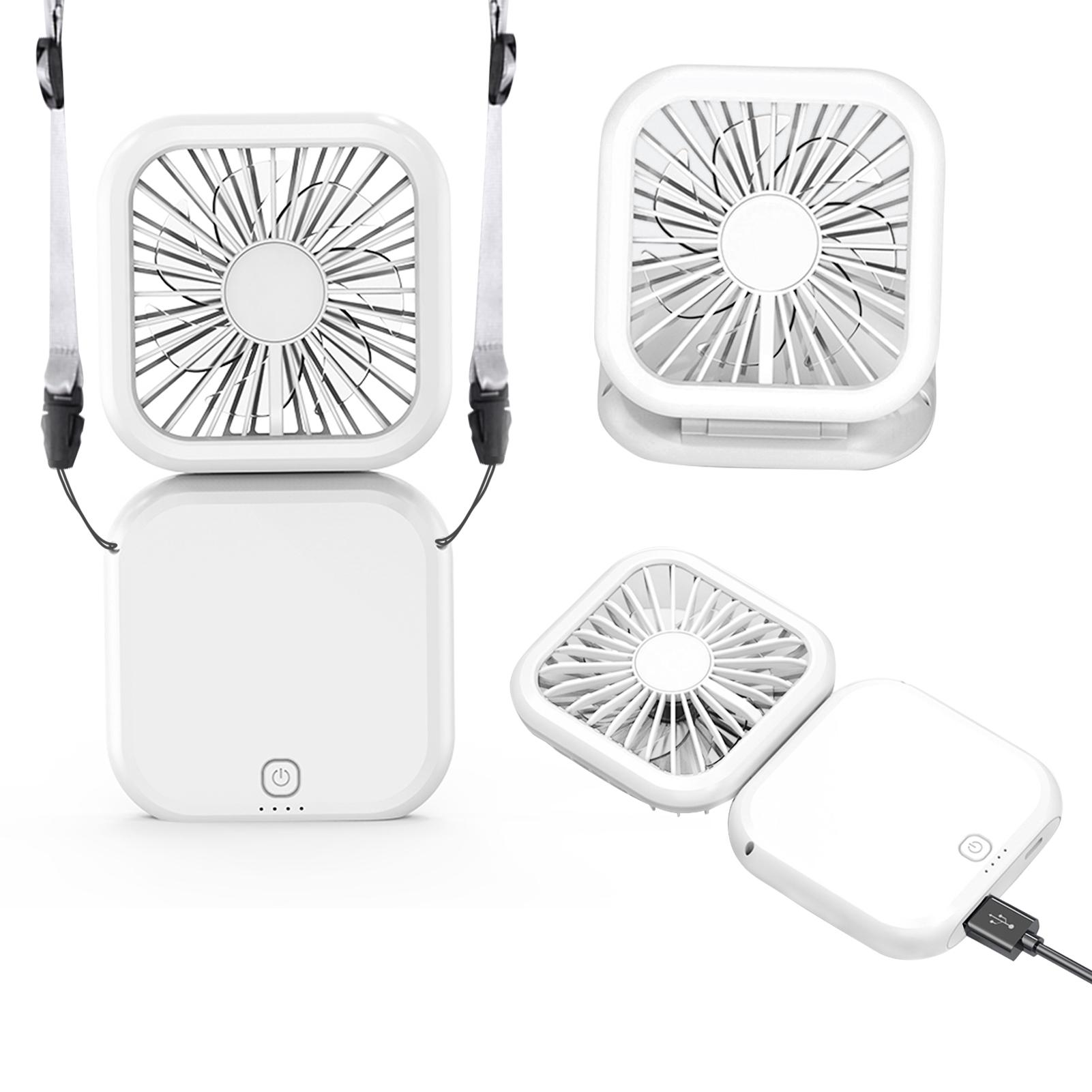 Quạt cầm tay, có dây treo để trước cổ, thiết kế nhỏ gọn