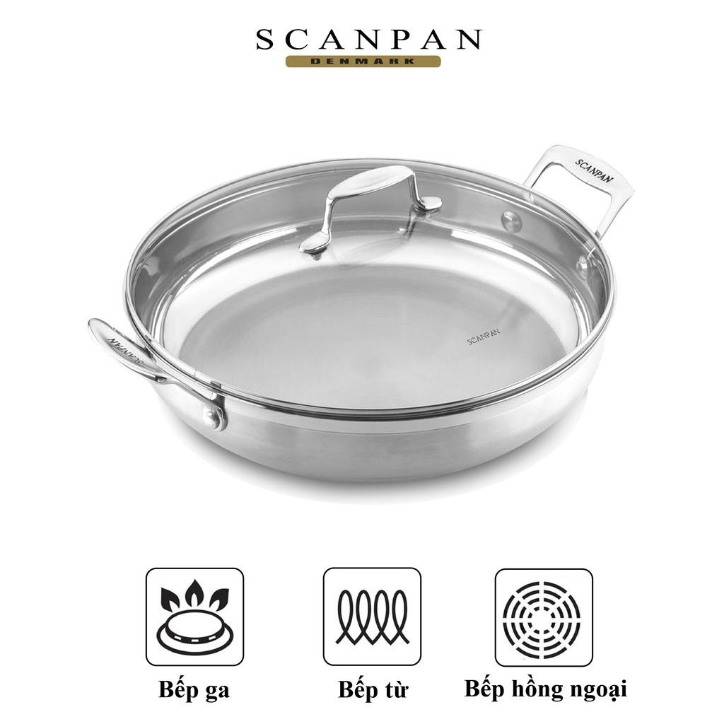 (Ảnh thật) Chảo inox cao cấp đáy từ Scanpan Impact 32cm, thiết kế 3 lớp, tay cầm chống nóng, dùng bếp từ, máy rửa bát 71113200