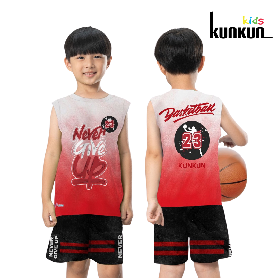 Quần áo bé trai thiết kế thể thao, bóng rổ chất Thun lạnh Kunkun Kid BR0011-0015 - Đồ bộ ba lỗ trẻ em size đại từ 10-60kg