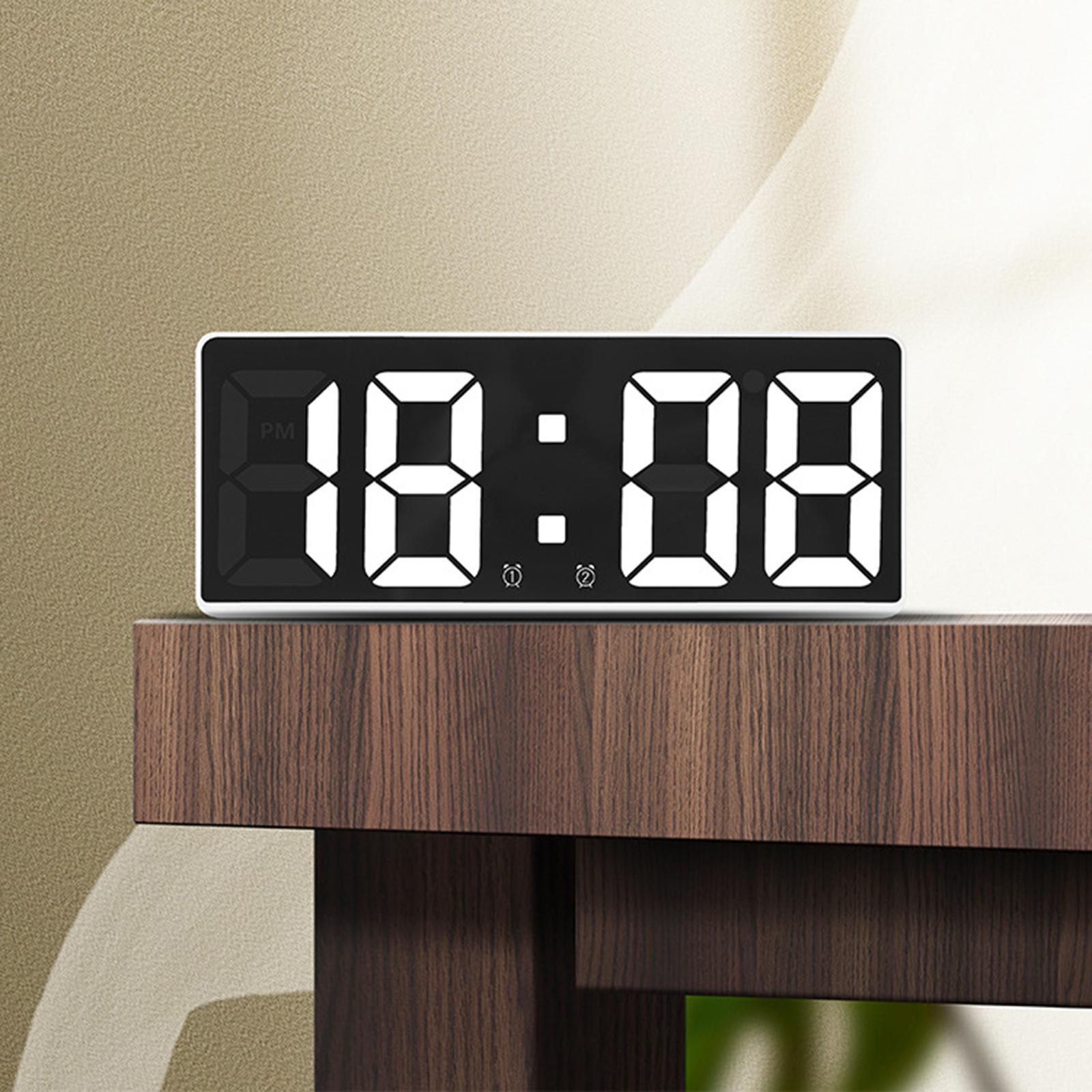 Clock Voice Control LED Display for Office Bedside Holiday Gifts