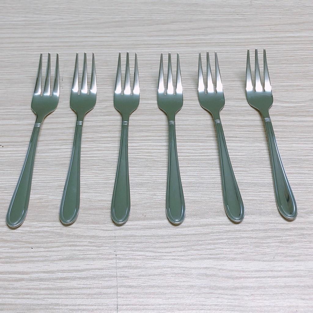Nĩa Trái Cây cán viền đôi Inox cao cấp SUS430 không gỉ - Hiệu ST dài 13.5cm - Thép không gỉ sáng bóng
