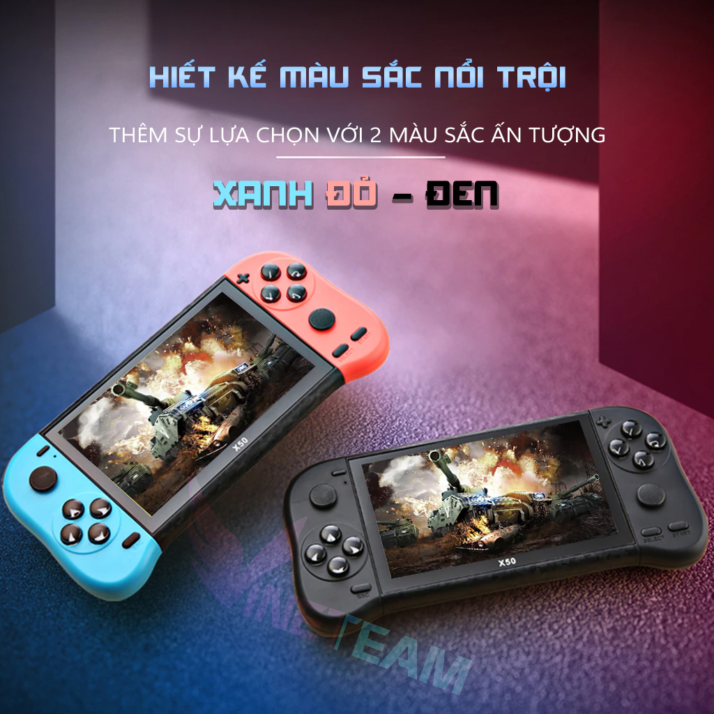 Máy Chơi Game Cầm Tay Vinetteam X50 5.1 Inch Chơi Game 6800 Trò Chơi GBA, GBC, GAME Thùng Hỗ Trợ Thẻ TF Tải Game Nghe Nhạc Xem Phim – Hàng Chính Hãng