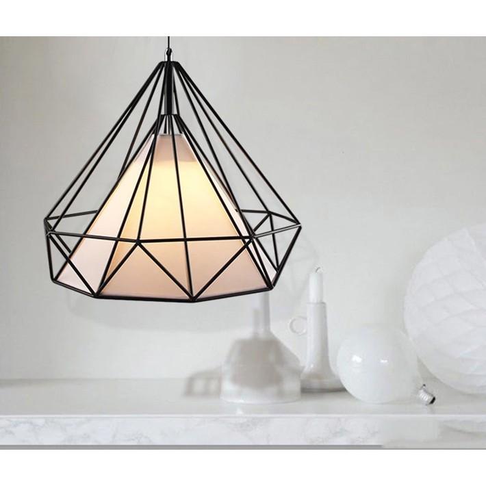 Đèn thả kim cương lồng vải