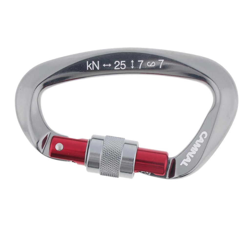 2Pcs 25KN D Type Screw Lock Carabiners Outdoor Clips Hammocks