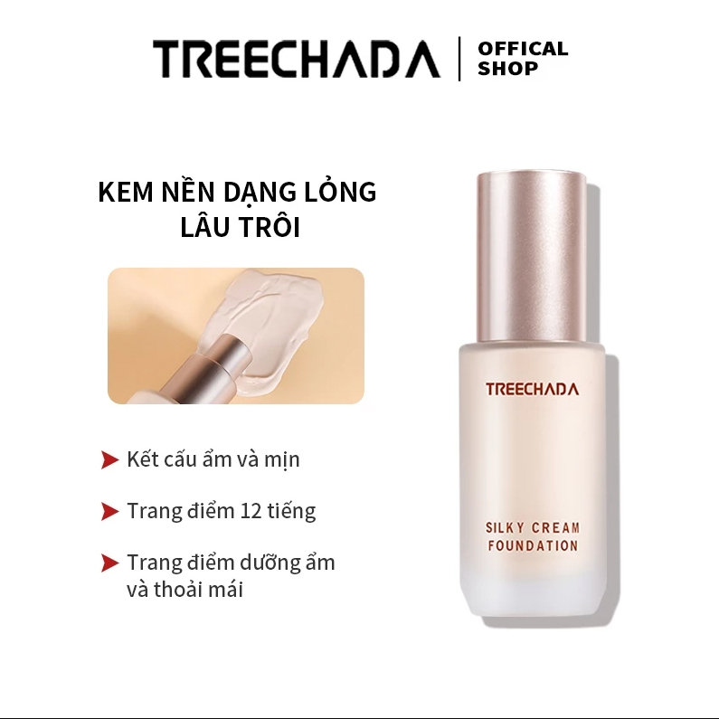 Kem Nền Treechada Silky Cream Che Khuyết Điểm Tự Nhiên Trong Suốt Dưỡng Ẩm Làm Sáng Màu Da Thái Lan 30ml
