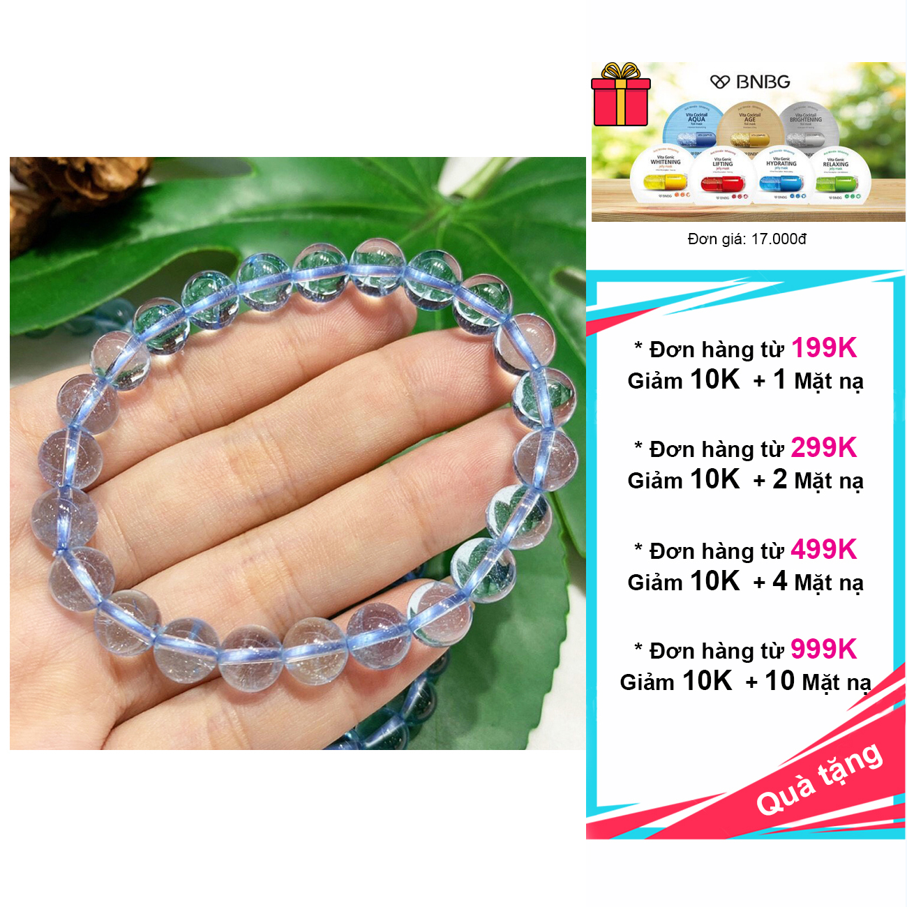 Vòng tay đá Topaz 8mm 5A VIP hợp mệnh Mộc, Thủy