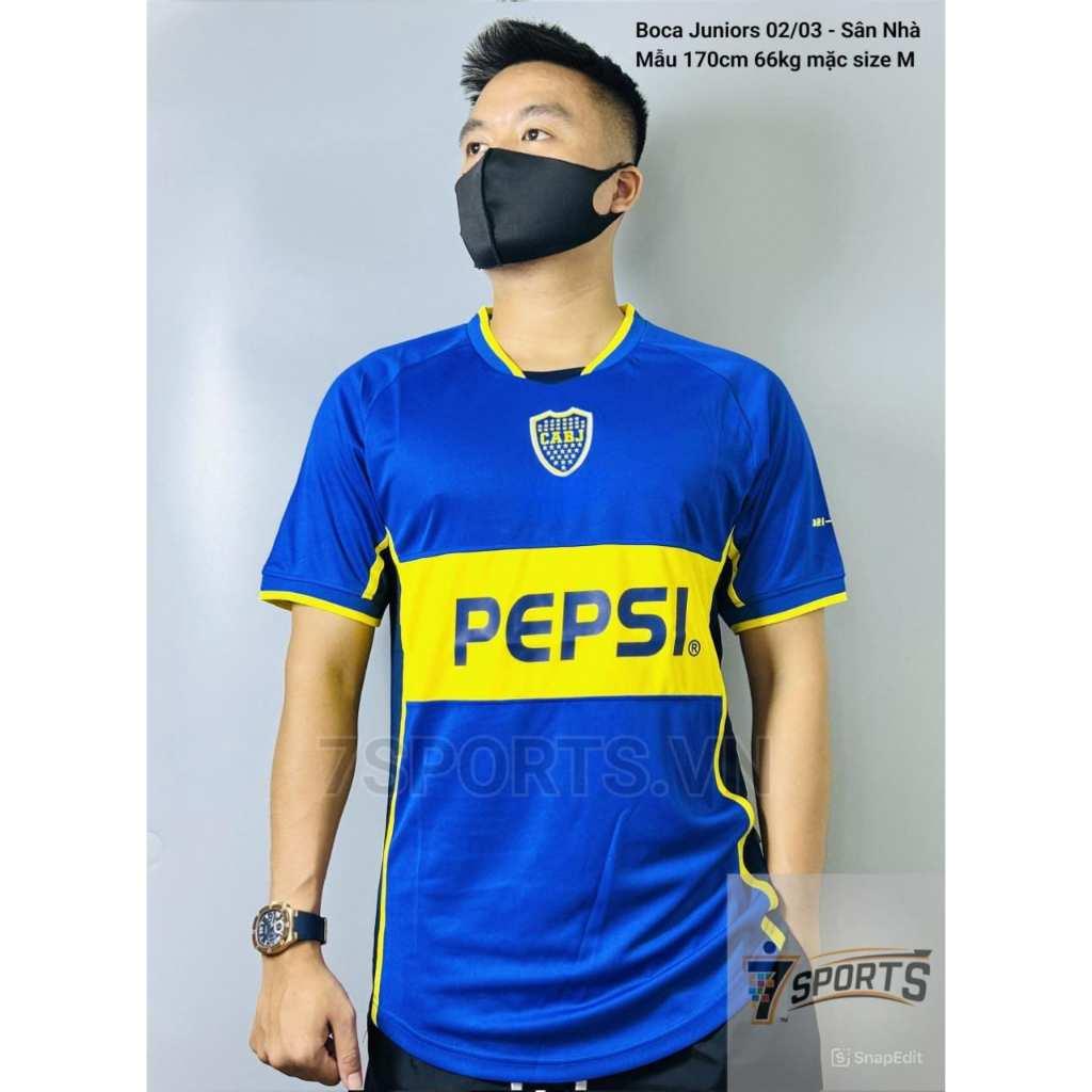 Áo Bóng Đá Retro Boca Juniors 2002/2003 - Sân Nhà bản cao cấp vải Cotton Polyester