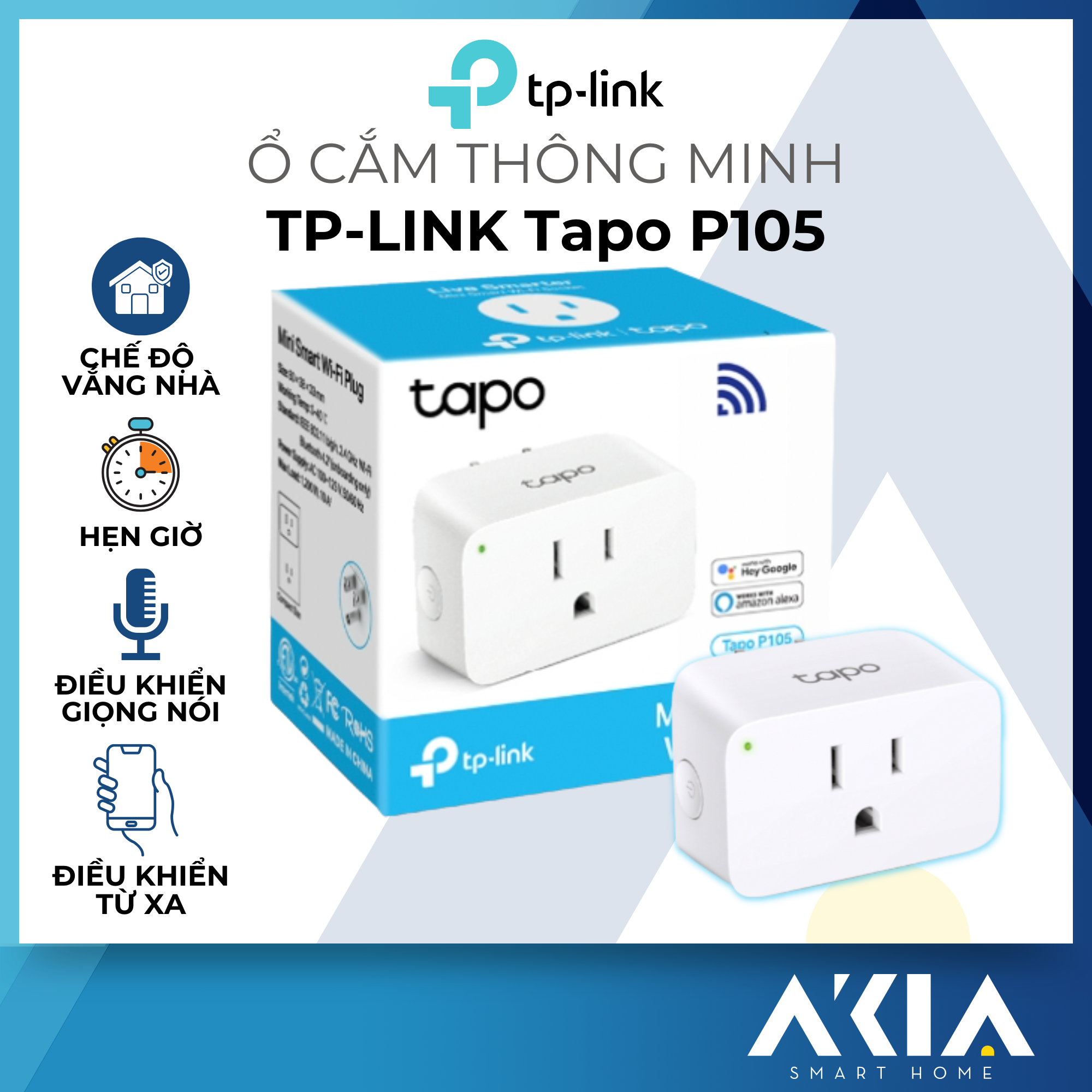  Ổ Cắm Wifi Thông Minh TP-Link Tapo P100 - Hàng Chính Hãng 