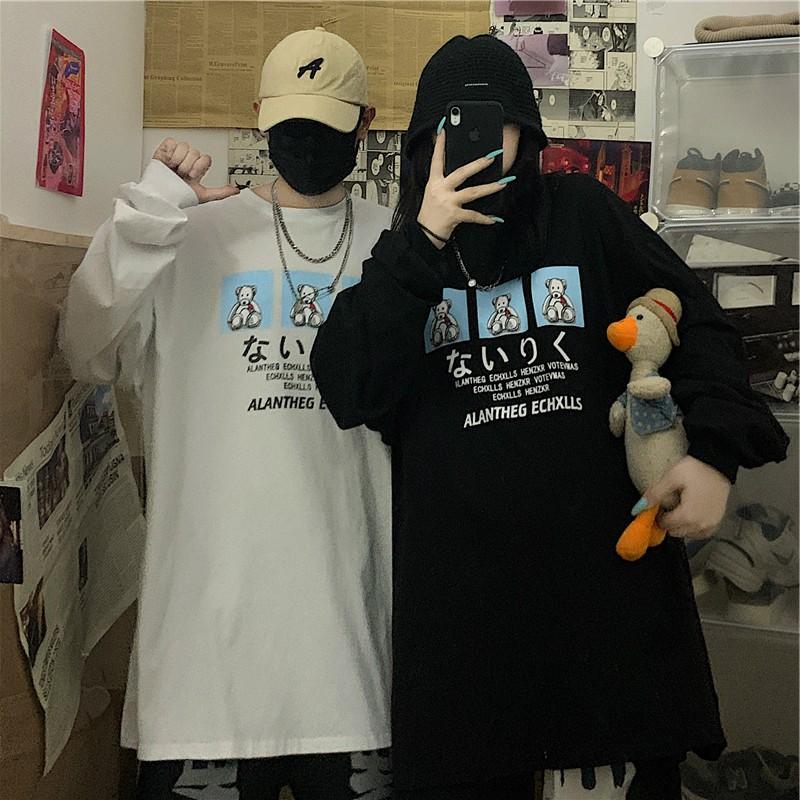 Áo thun dài tay GẤU ALANTHEG phông Unisex nam nữ tee oversize form rộng pull Ulzzang Streetwear Hàn Quốc vải mềm