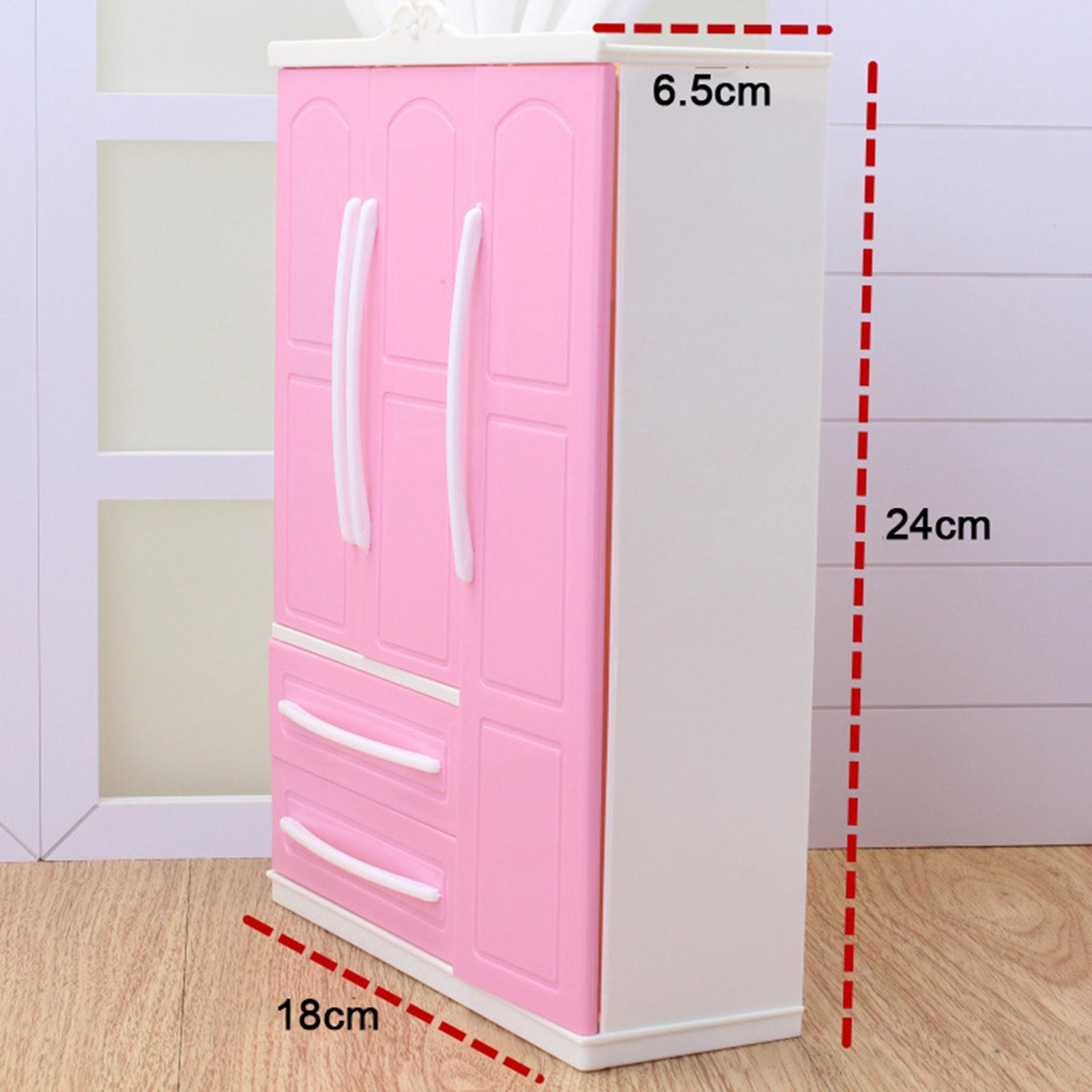 Miniature Wardrobe Closet  Dolls House Bedroom Furniture Accessory Pink