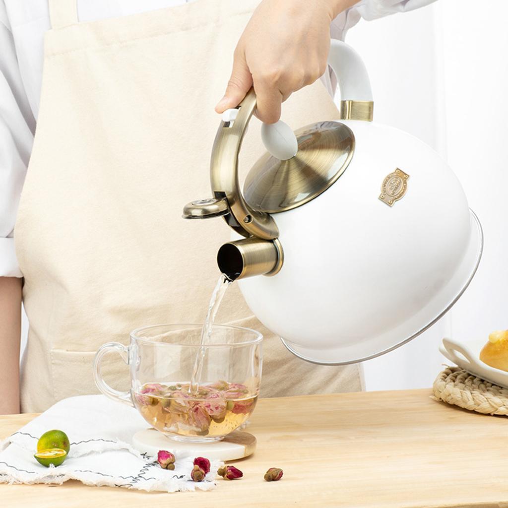 Stainless Steel Kettle Hiking Cookware Teapot White