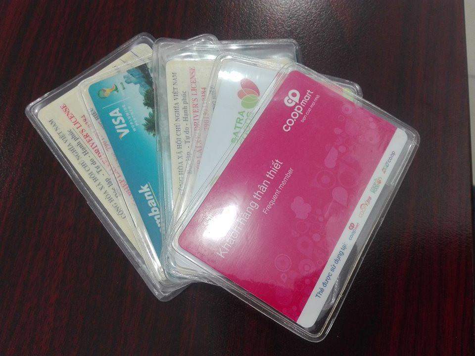 Combo 10 túi bảo vệ card visit atm cmnd bằng lái xe dạng thẻ PET mới Trong Suốt