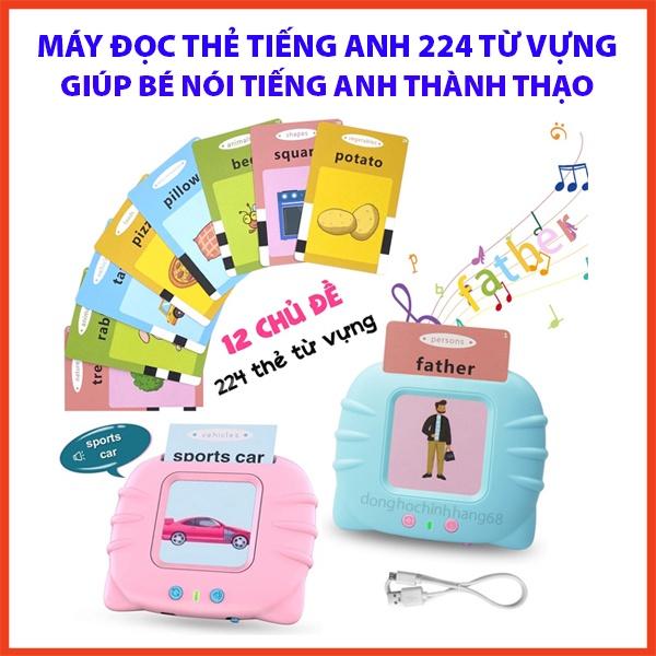 Máy Đọc Thẻ Tiếng Anh Cho Bé Flashcard Gồm 112 Thẻ 224 Từ Tiếng Anh Sạc Cổng USB Không Có Sóng Điện Từ Bảo Hành 1 Năm