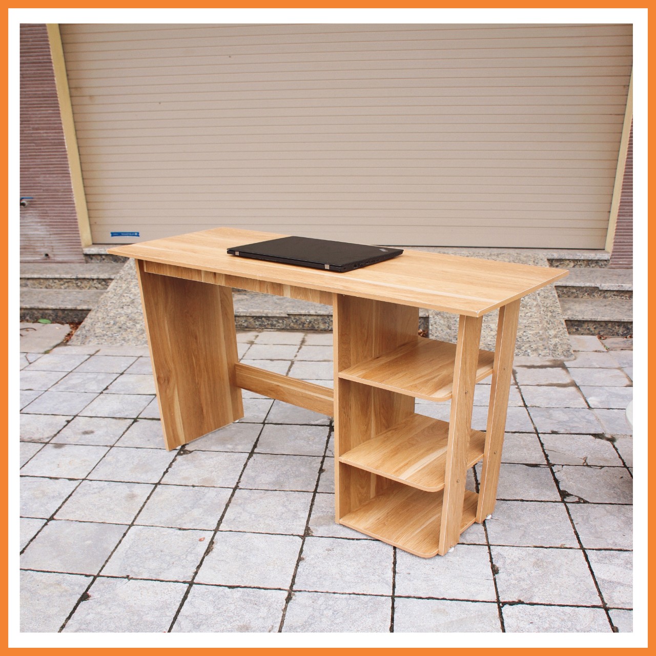Bàn làm việc gỗ kết hợp kệ sách