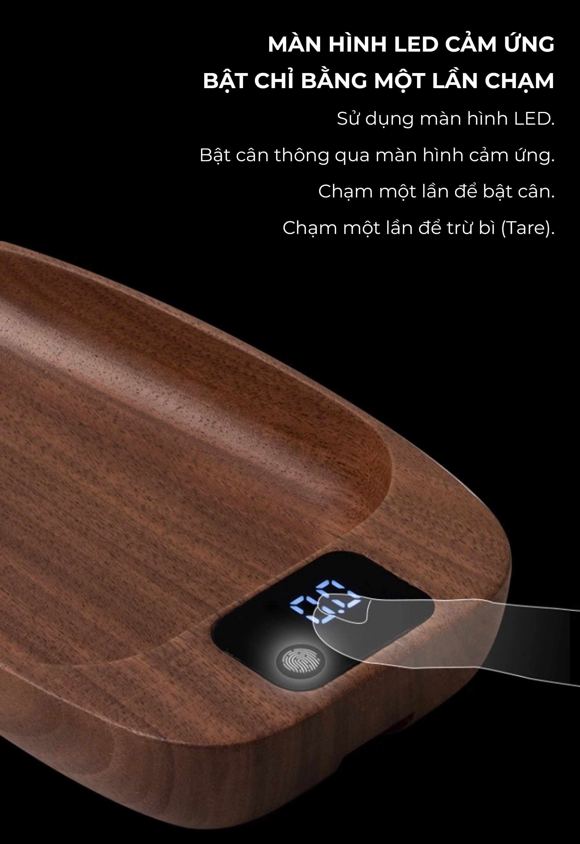 Cân điện tử gỗ tự nhiên cân cà phê cân trà