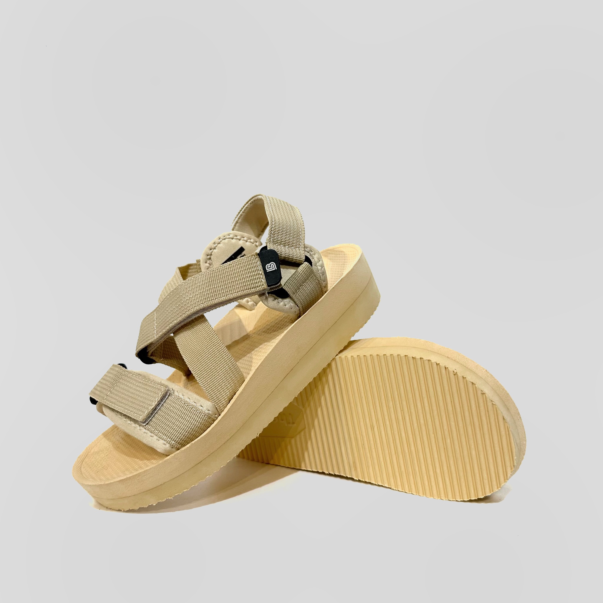 Giày Sandal Nữ The Bily 02W Quai Chéo Đôi - Màu Kem BL02WK