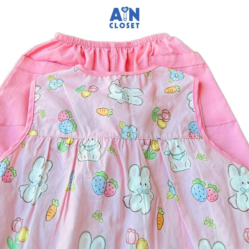 Bộ quần áo Lửng bé gái họa tiết Thỏ Hồng Cotton - AICDBGC2YZ1H - AIN Closet