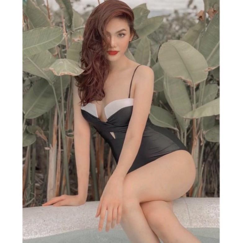 freeship  Bikini gọng đen phối trắng nâng ngực (kèm hình thật )