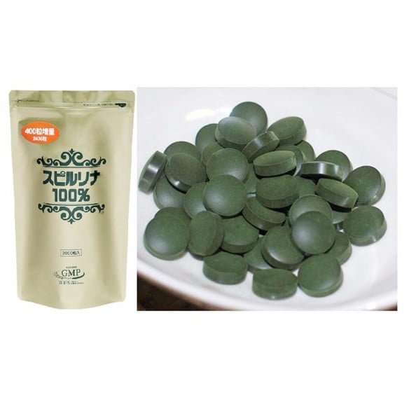 [Thực phẩm chức năng] Tảo Xoắn Spirulina Algae 100% Nhật Bản Dạng Túi 2400 Viên