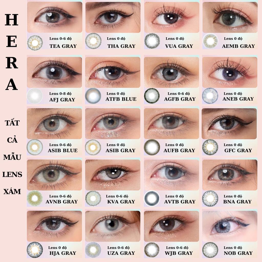 Lens 6 Tháng Xám Khói Vân Nâu Không Độ Kính Áp Tròng Màu Gray Không Cận AEMB GRAY - Hera