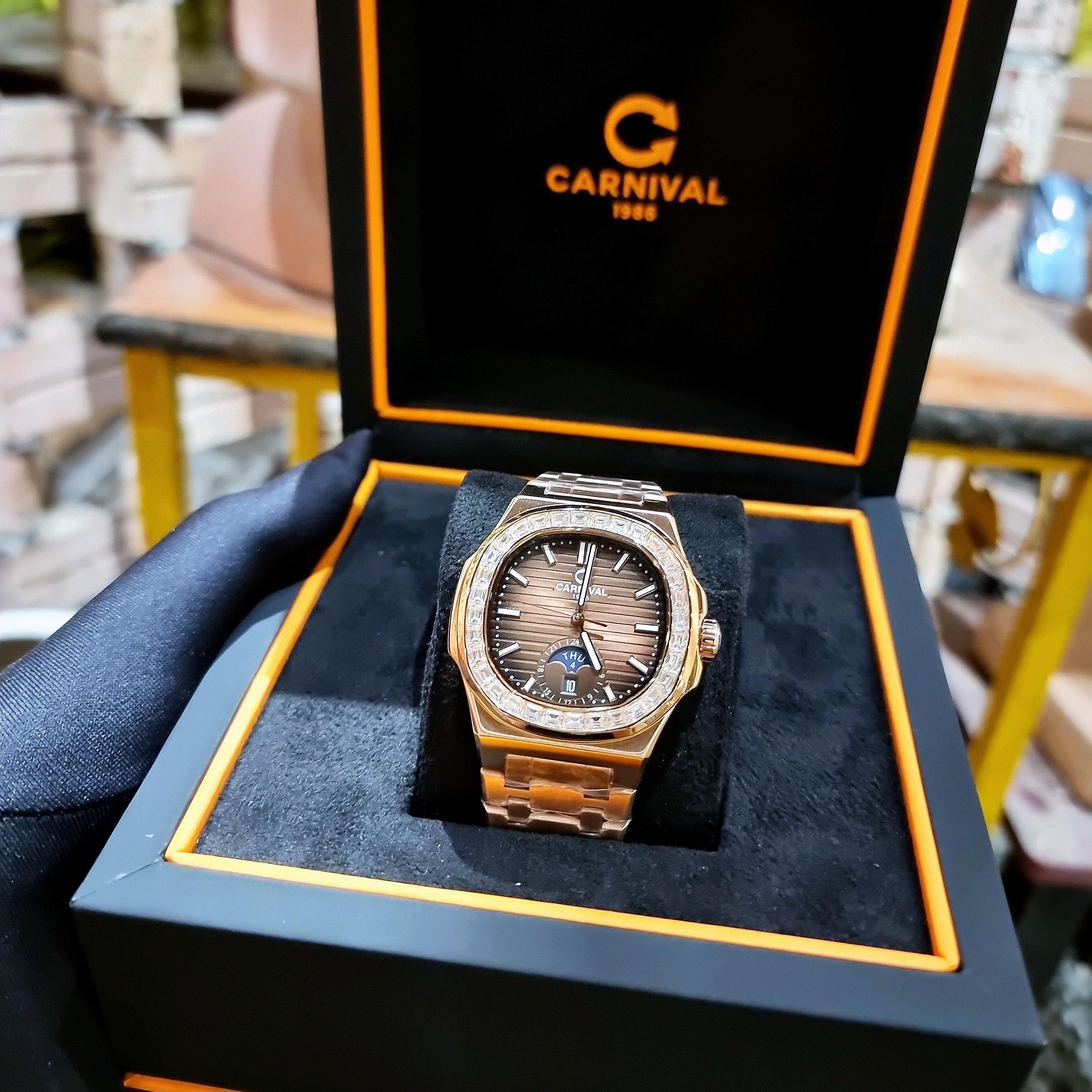 Đồng Hồ Nam Dây Thép Carnival Nautilus 8110G-VH-KL Automatic - Kính Sapphire - Size 41mm - 3 Màu - 8110G-VH-KL-D - 8110G-VH-KL-N - 8110G-VH-KL-X