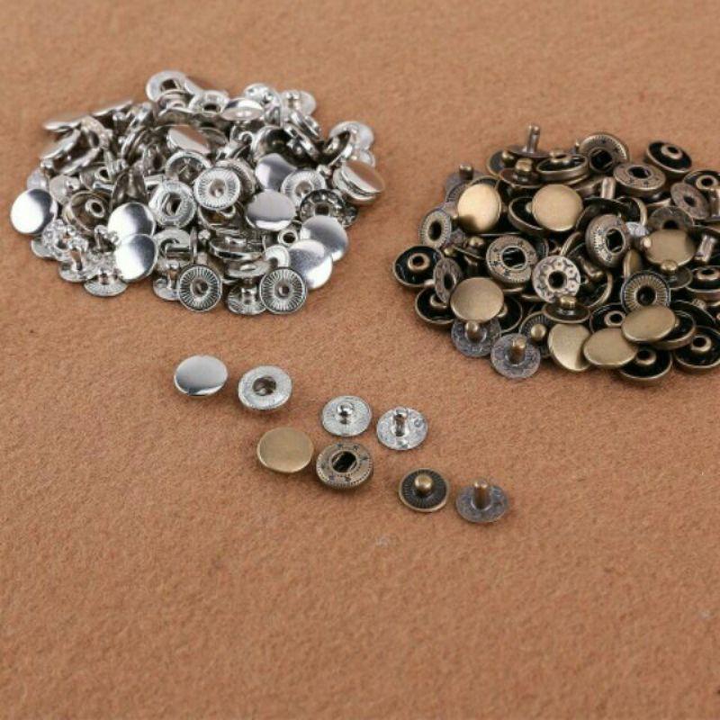 Sét 5 bộ Cúc Bấm 4 chi tiết họa tiết màu đồng và màu bạc