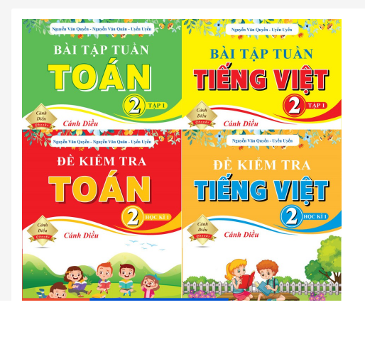 Sách - Combo Bài Tập Tuần và Đề Kiểm Tra Toán - Tiếng Việt Lớp 2 - Cánh Diều - Học Kì 1