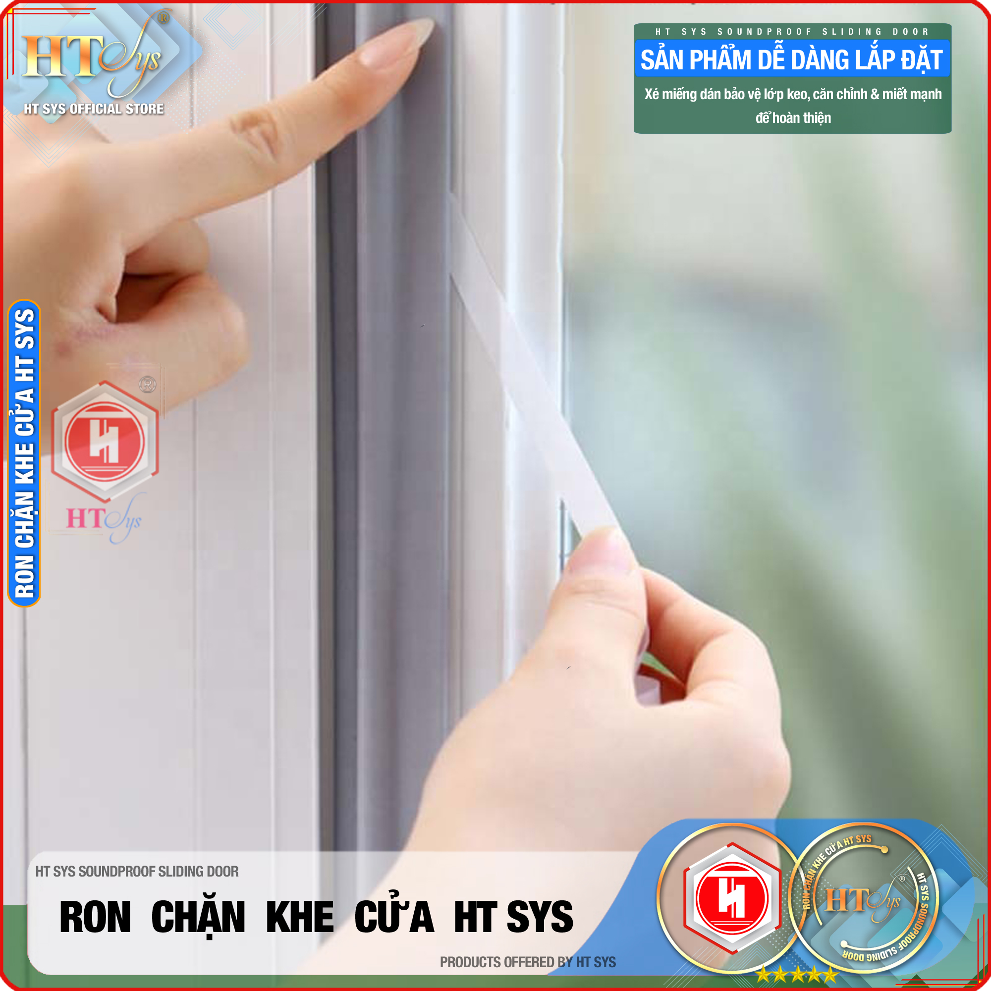 Ron chặn khe cửa HT SYS - Ngăn gió cách âm - Chống bụi, ngăn côn trùng, chống thoát khí điều hòa - Ron chặn khe cửa đa năng chất liệu PU cải tiến - Hàng Chính Hãng